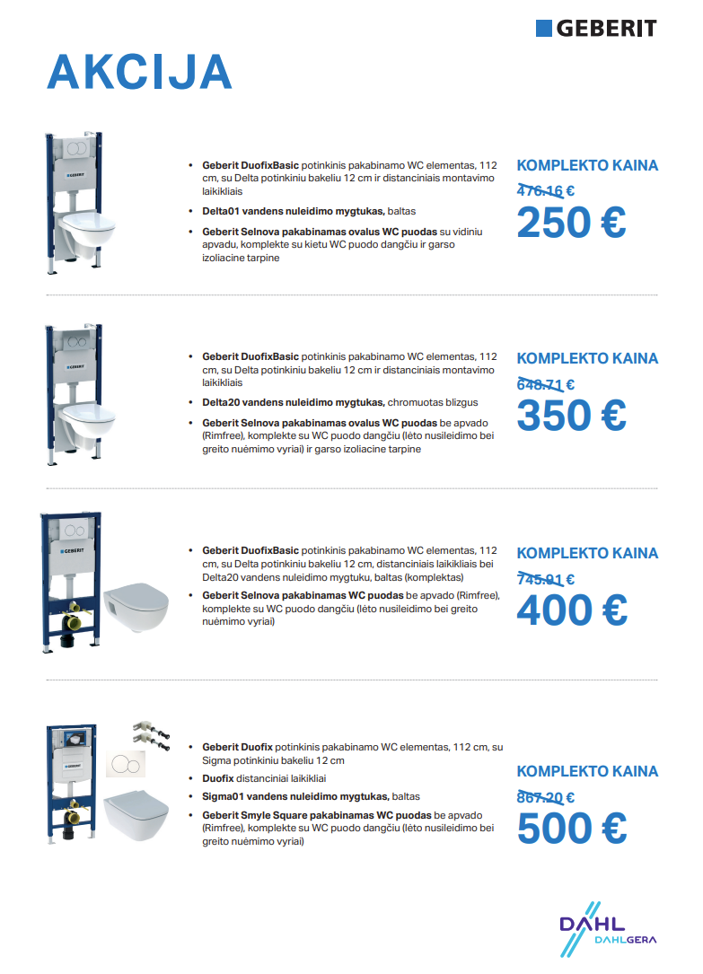 Geberit komplektai