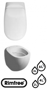 WCpakabinamas puodas KOLO EGO RIMFREE