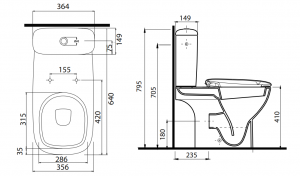 WC puodas su bakeliu KOLO STYLE